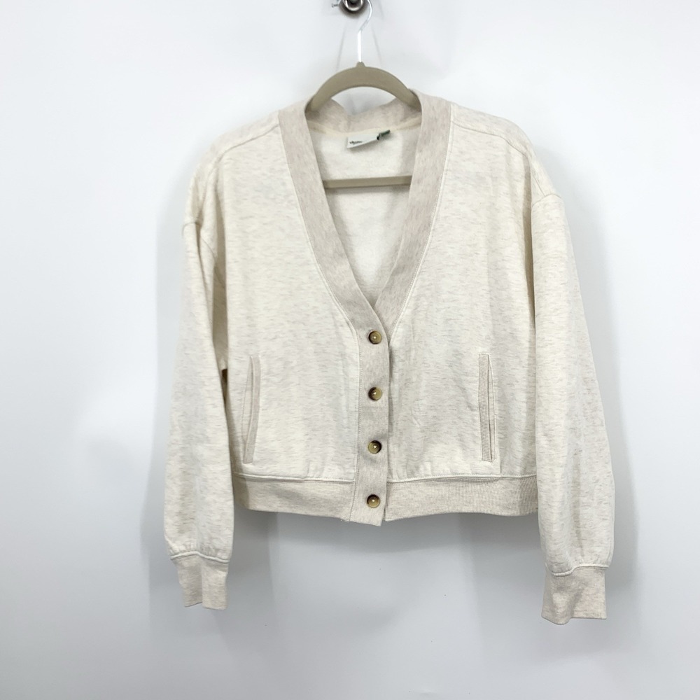 Daily Practice Anthropologie Women Size Medium Sweater Cardigan Sweatshirt Beige
